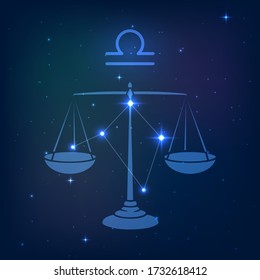 Sign Zodiac Libra Starry Sky Vector Stock Vector (Royalty Free) 343259816