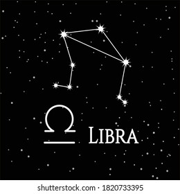 Libra constellation, zodiac sign. Pattern for your packaging, fabric and product decoration. Vector illustration