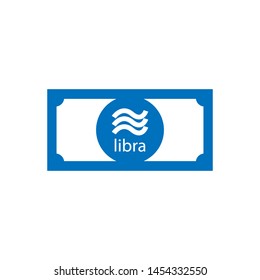 Libra cryptocurrency banknote vector icon, flat illustration.eps 10