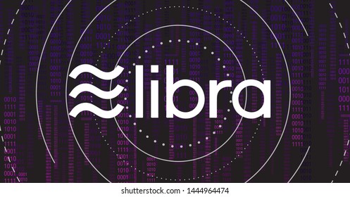 Libra cryptocurrency.New cryptocurrency. Calibra is a new digital wallet for a new digital currency Libra. Cryptocurrency coin sign isolated. Vector template design, eps 10.