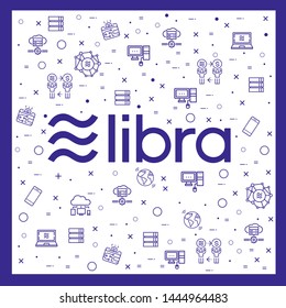 Libra cryptocurrency.New cryptocurrency. Calibra is a new digital wallet for a new digital currency Libra. Cryptocurrency coin sign isolated. Vector template design, eps 10.