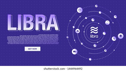 Libra cryptocurrency.New cryptocurrency. Calibra is a new digital wallet for a new digital currency Libra. Cryptocurrency coin sign isolated. Vector template design, eps 10.