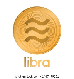 Libra cryptocurrency coin, vector illustration