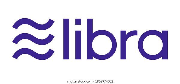 Libra cryptocurrency logo on white background, vector illustration. Libra is a new digital currency