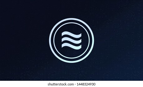 Libra cryptocurrency symbol on Circle digital technology background,Blockchain and Wallet concept design,illustration,Vector.