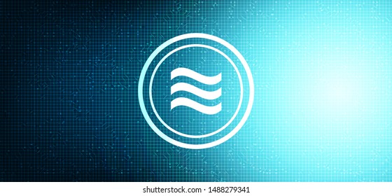 Libra cryptocurrency symbol on network technology background,Blockchain and Wallet concept design,illustration,Vector.