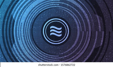 Libra cryptocurrency symbol on network technology background,Blockchain and Wallet concept design,illustration,Vector.
