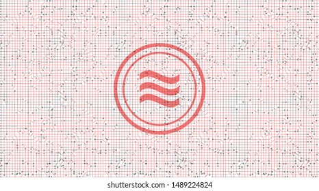 Libra cryptocurrency symbol on White technology background,Blockchain and Wallet concept design,illustration,Vector.
