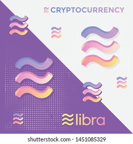 Libra cryptocurrency web template .New cryptocurrency. Calibra is a new digital wallet for a new digital currency Libra. Cryptocurrency coin sign isolated. Vector template design, eps 10.