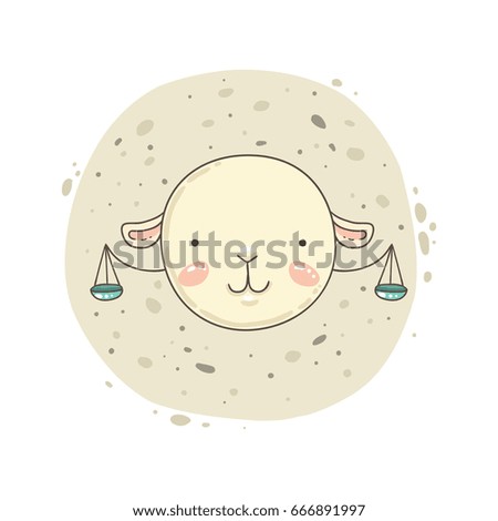 Libra cute zodiac sign.