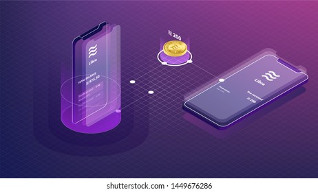 Libra digital currency payment process on smartphone