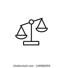 libra equality line outline icon on white background