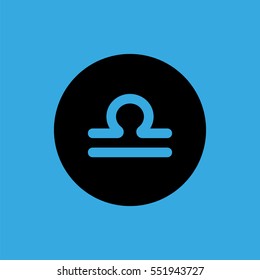Libra flat icon. Astrology symbol vector illustration. Flat zodiac sign. Isolated on a blue background. Horoscope predicts your destiny.