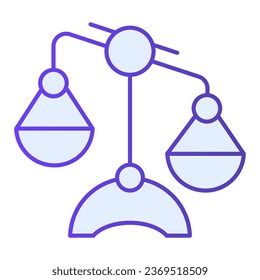 Libra flat icon. Scales blue icons in trendy flat style. Equal gradient style design, designed for web and app. Eps 10