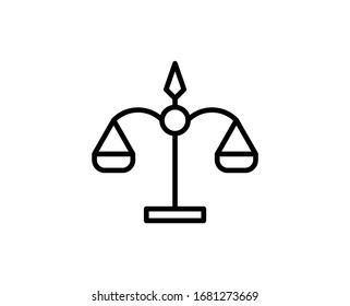 Libra flat icon. Thin line signs for design logo, visit card, etc. Single high-quality outline symbol for web design or mobile app. Libra outline pictogram.