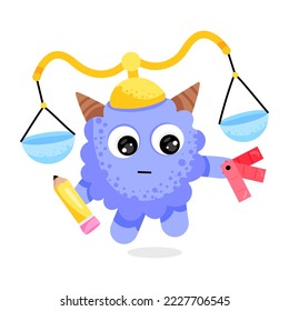 A libra flat sticker vector
