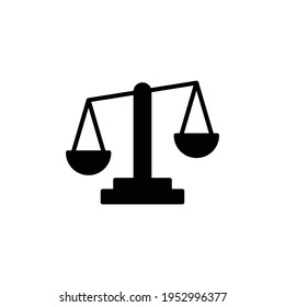 Libra glyph icon. Simple solid style. Scale, balance, comparison, compare, legal, law, justice, weight concept. Pictogram, vector illustration isolated on white background. EPS 10.