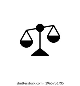 Libra glyph icon. Simple solid style. Scale, balance, comparison, compare, legal, law, justice, weight concept. Pictogram, vector illustration isolated on white background. EPS 10.