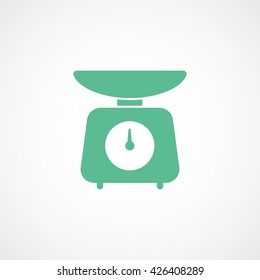 Libra Green Flat Icon On White Background