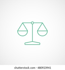 Libra Green Line Icon On White Background