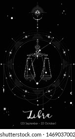 Libra horoscope sign with black background