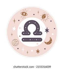 Libra Horoscope sign vector - Zodiac astrology element. Esoteric symbol for logo or icon.