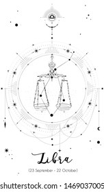 Libra horoscope sign with white background