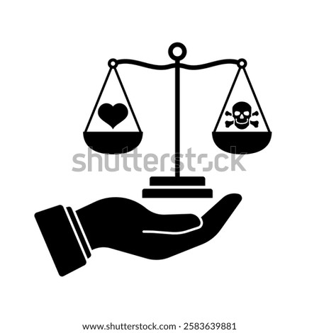 Libra icon. Choice of love or death icon. Silhouette style. Vector icons.