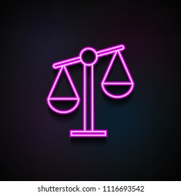 libra icon. Element of Minimalistic  icons for mobile concept and web apps. Neon libra icon can be used for web and mobile on dark gradient background