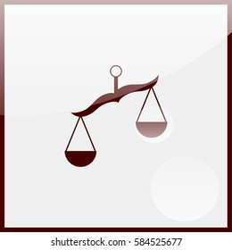 Libra icon flat.