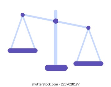 Icono de Libra en diseño plano. Símbolo de escalas de justicia. Símbolo de equilibrio de ley. Ilustración del vector aislada en fondo blanco