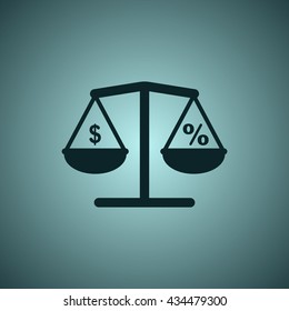 Libra Icon, flat design style