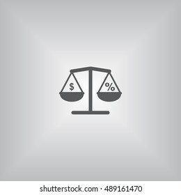 Libra Icon, flat design style
