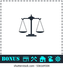 Libra icon flat. Simple vector symbol and bonus icon