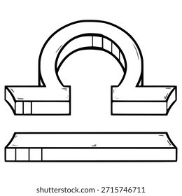 Libra icon illustration hand drawn outline vector