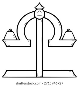 Libra icon illustration hand drawn outline vector