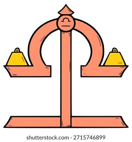 ícone de Libra ilustração desenhado à mão vetor de contorno
