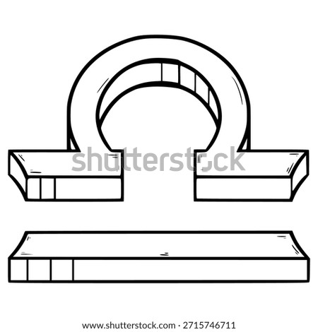 Libra icon illustration hand drawn outline vector