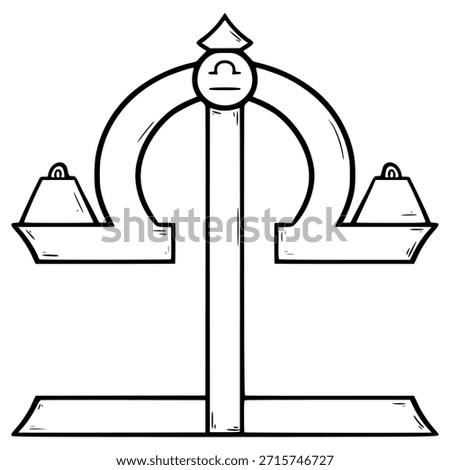 Libra icon illustration hand drawn outline vector