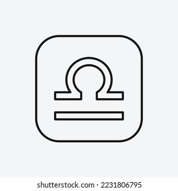 Libra icon isolated on white background. Astrological emoticon symbol modern, simple, vector, icon for website design, mobile app, ui. Vector Illustration