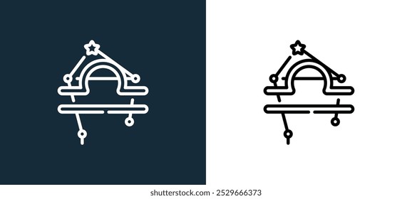 libra icon isolated on white and black colors. libra outline linear vector icon from horoscope collection for mobile apps, web and ui.