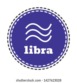 Libra icon, logo, payment symbol. Crypto currency, virtual electronic, internet money. Cryptocurrency e-commerce concept  vector sign