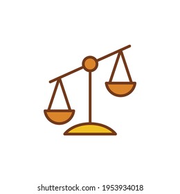 Libra icon. Simple filled outline style. Scale, balance, comparison, compare, legal, law, justice, weight concept. Pictogram, vector illustration isolated on white background. EPS 10.