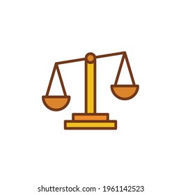 Libra icon. Simple filled outline style. Scale, balance, comparison, compare, legal, law, justice, weight concept. Pictogram, vector illustration isolated on white background. EPS 10.
