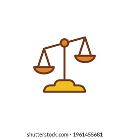 Libra icon. Simple filled outline style. Scale, balance, comparison, compare, legal, law, justice, weight concept. Pictogram, vector illustration isolated on white background. EPS 10.