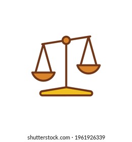 Libra icon. Simple filled outline style. Scale, balance, comparison, compare, legal, law, justice, weight concept. Pictogram, vector illustration isolated on white background. EPS 10.
