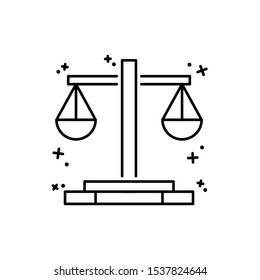 Libra icon. Simple line, outline vector of law and justice icons for ui and ux, website or mobile application