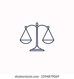 libra  icon Simple linear icon with thin outline Elegant Balance Scale Vector: Symbol of Justice and Fairness for Legal and Ethical Designs