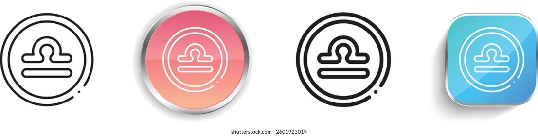 libra icon. Thin Linear, Regular and Button Style Design Isolated On White Background