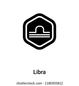 Libra icon vector isolated on white background, logo concept of Libra sign on transparent background, filled black symbol